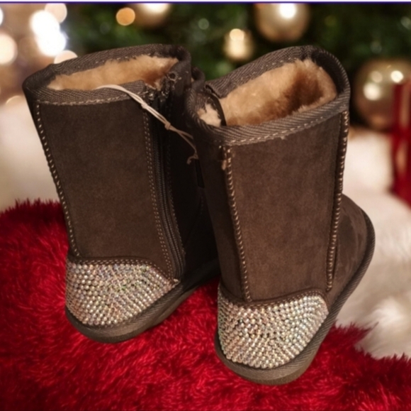 Fuzzy Bling Boots With Rhinestones - Picture 6 of 8